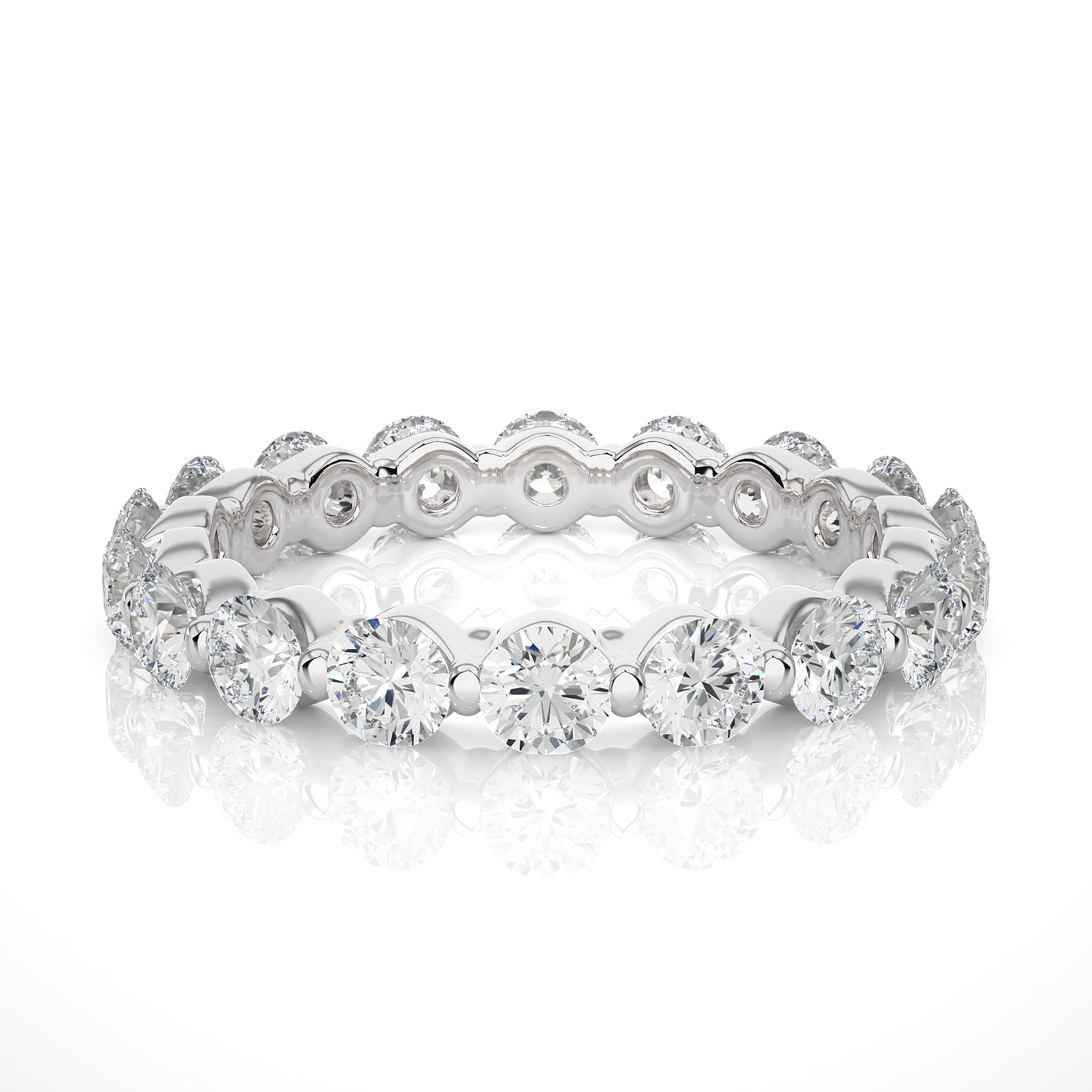 Round Cut Lab Grown Diamond Eternity Ring