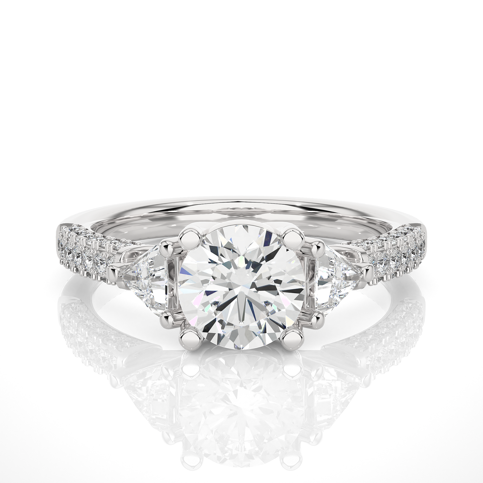 Timeless Three-Stone Diamond Engagement Ring