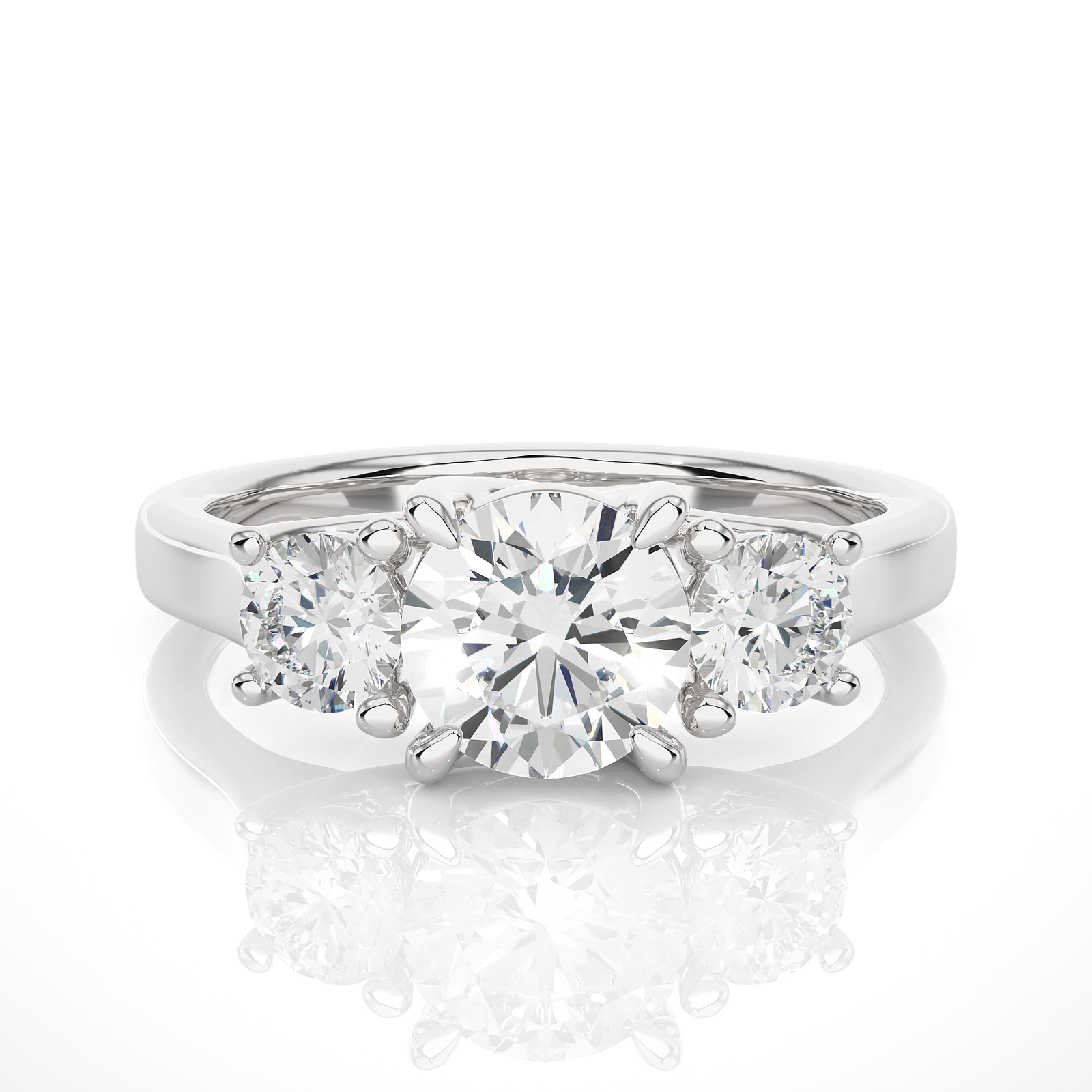 Three-Stone Round Diamond Engagement Ring