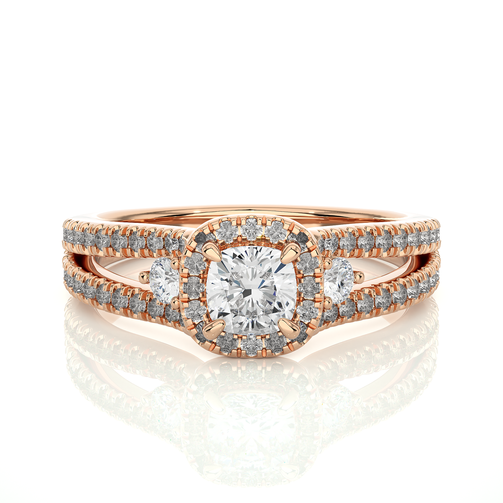 Cushion Halo Diamond Engagement Ring