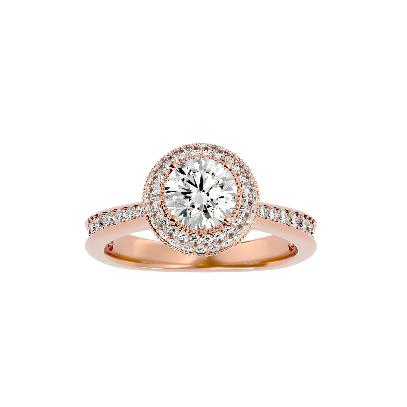 Double Halo Diamond Engagement Ring