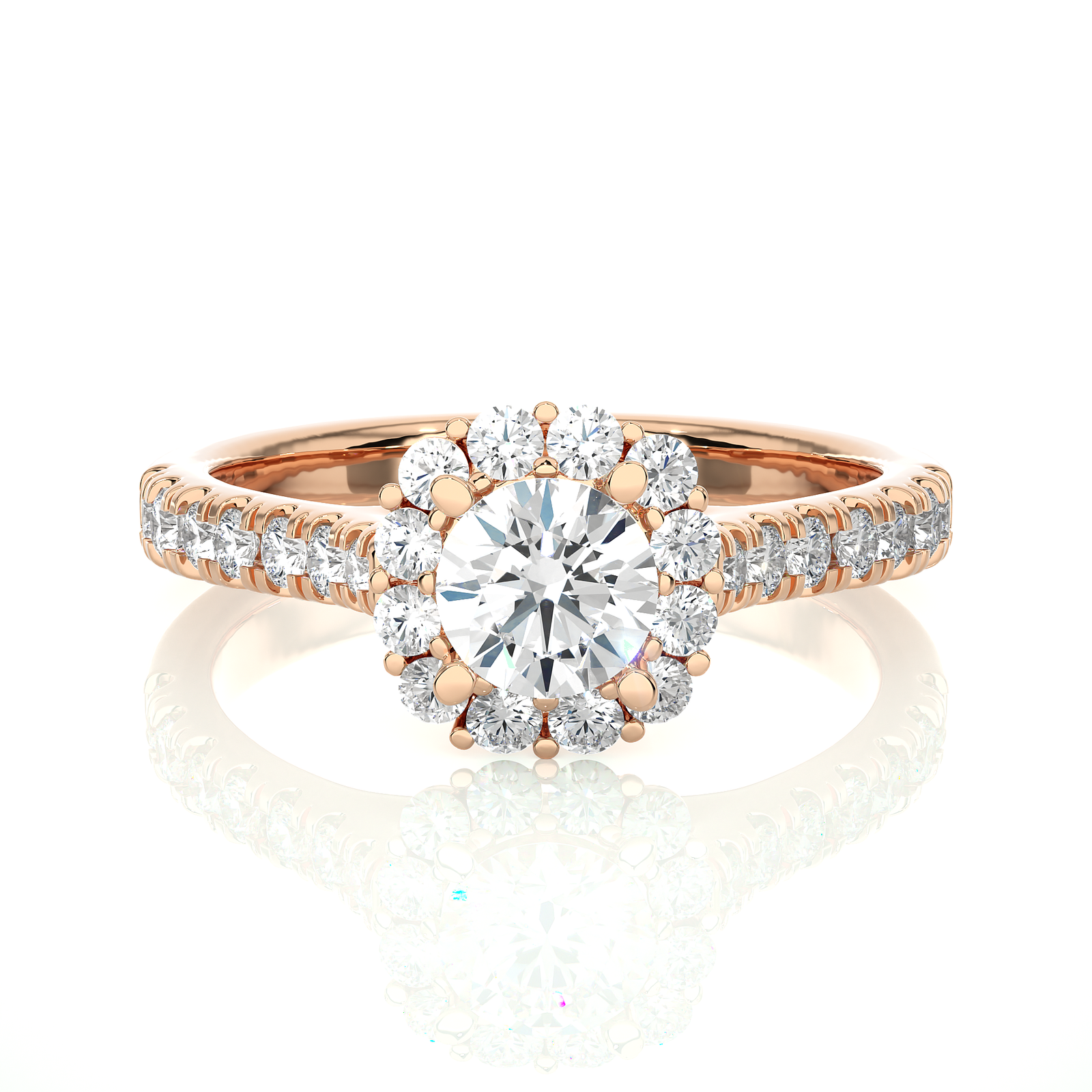 Round Halo Diamond Engagement Ring