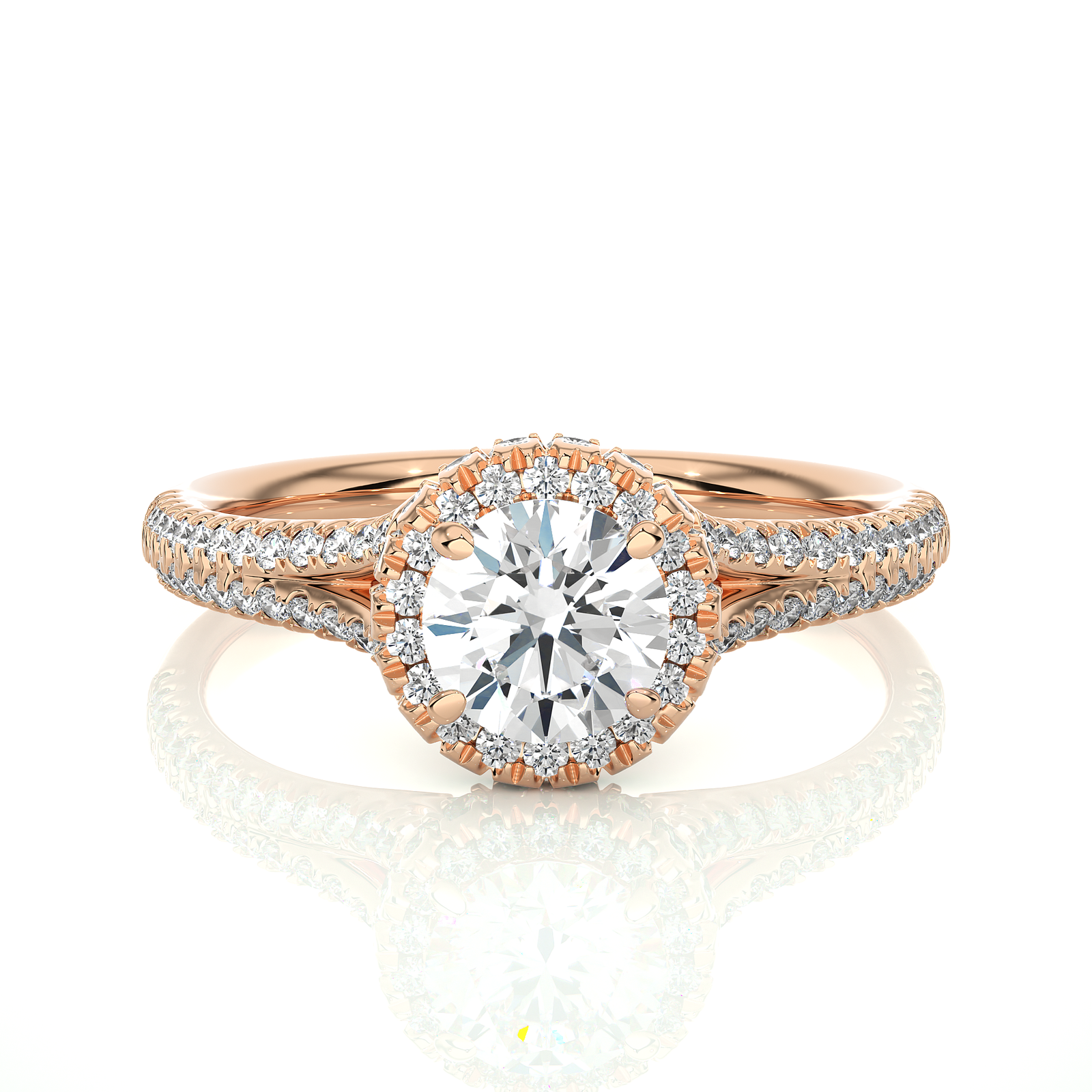 Double Halo Diamond Engagement Ring