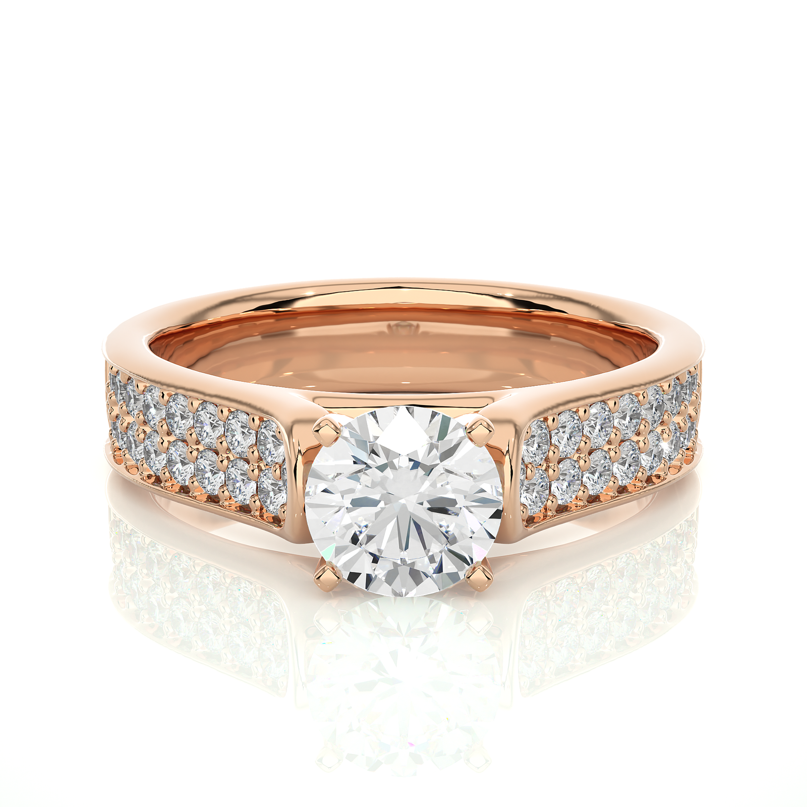 The Pavé Diamond Solitaire Ring