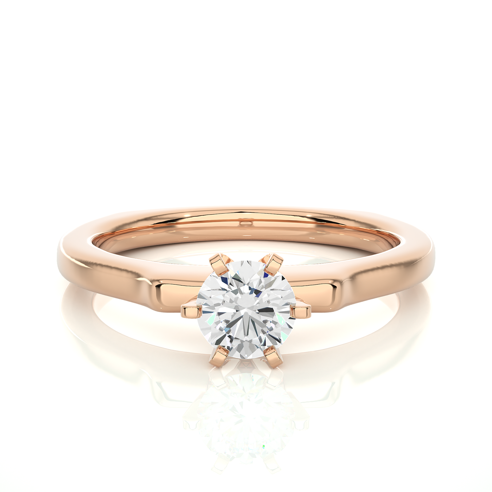 Six-Prong Round Diamond Solitaire Ring