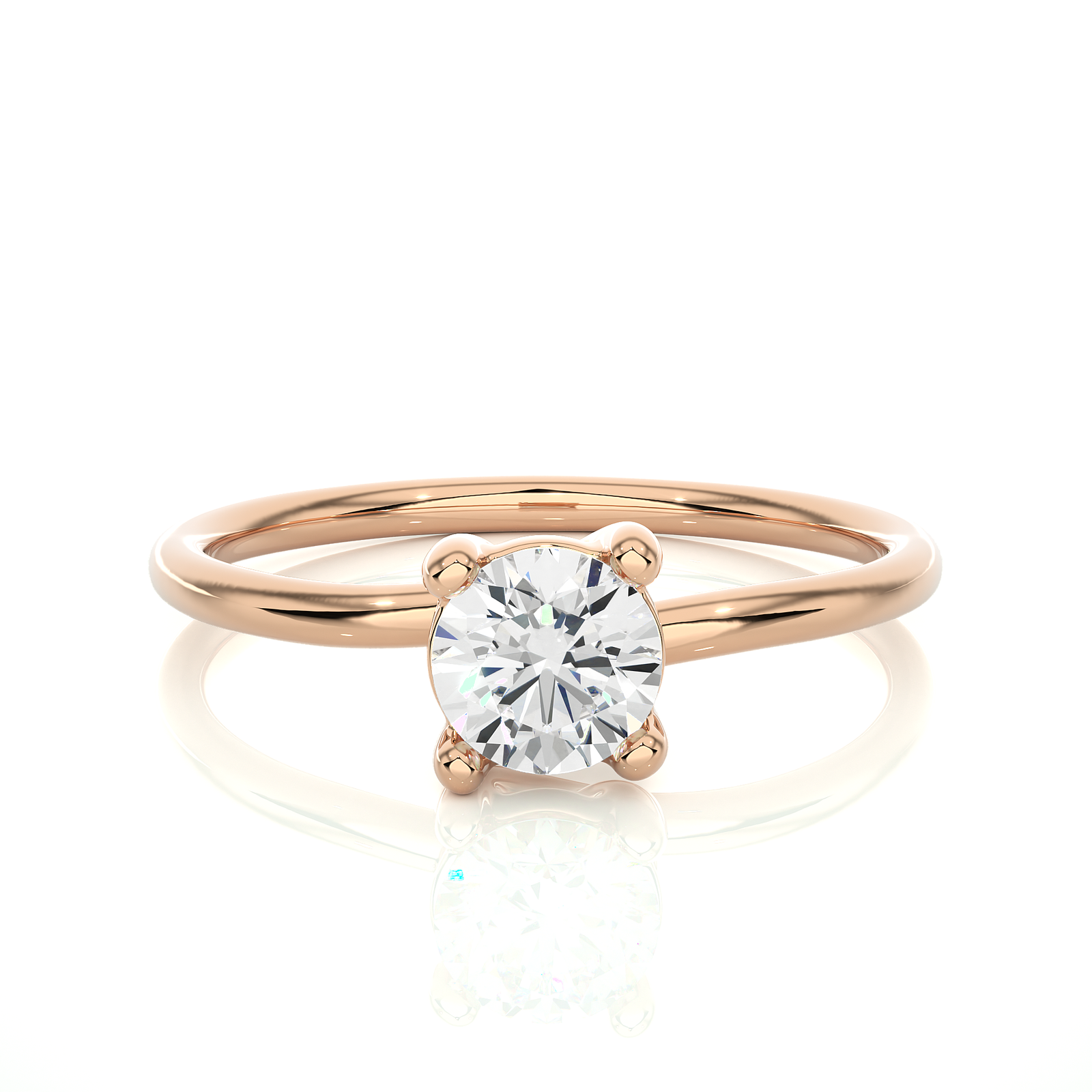The Petite 4-Prong Solitaire Round Diamond Engagement Ring