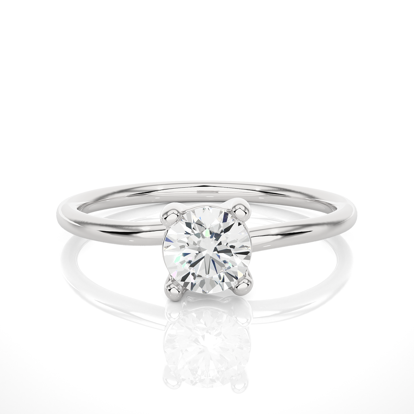 The Petite 4-Prong Solitaire Round Diamond Engagement Ring
