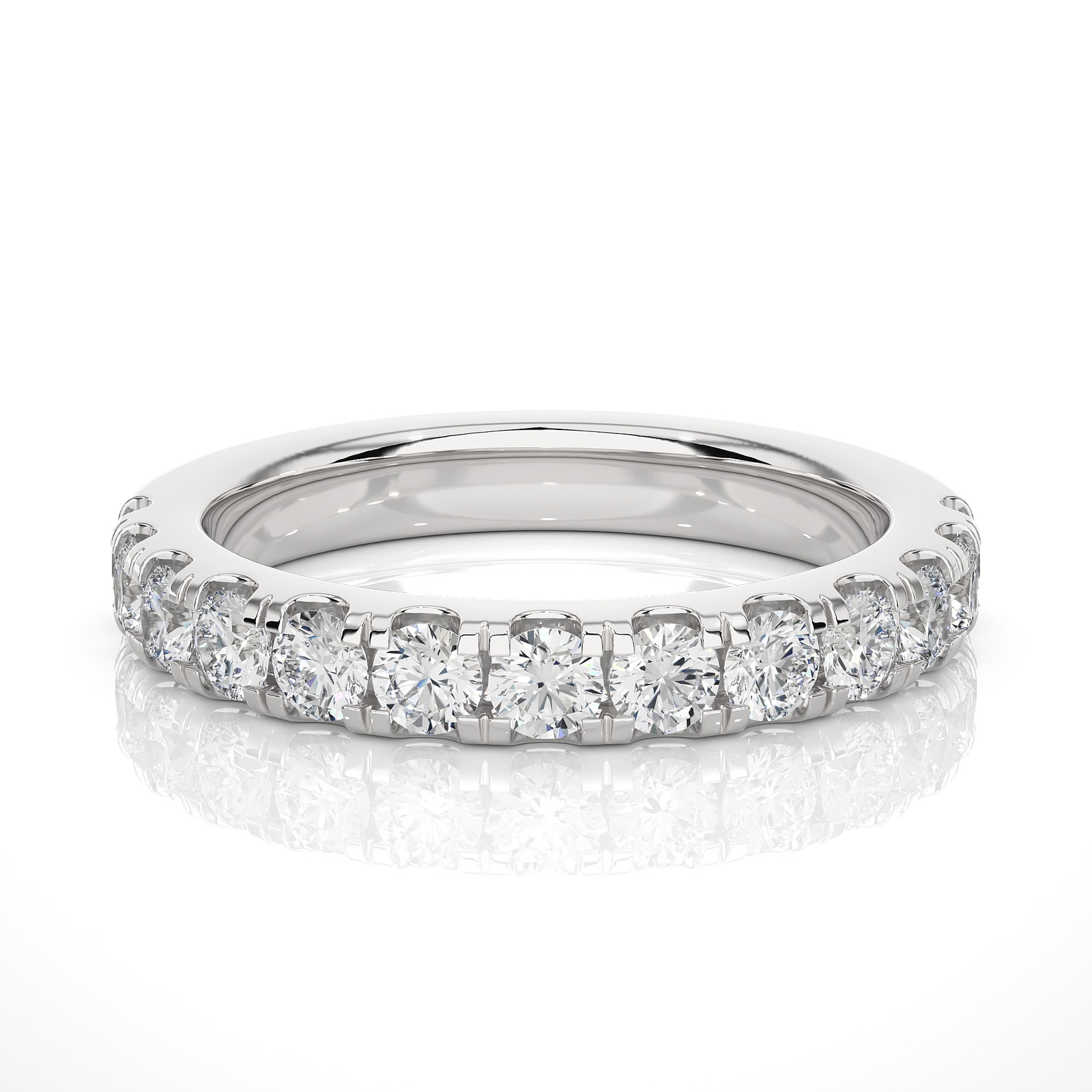 Classic Round Diamond Half Eternity Ring