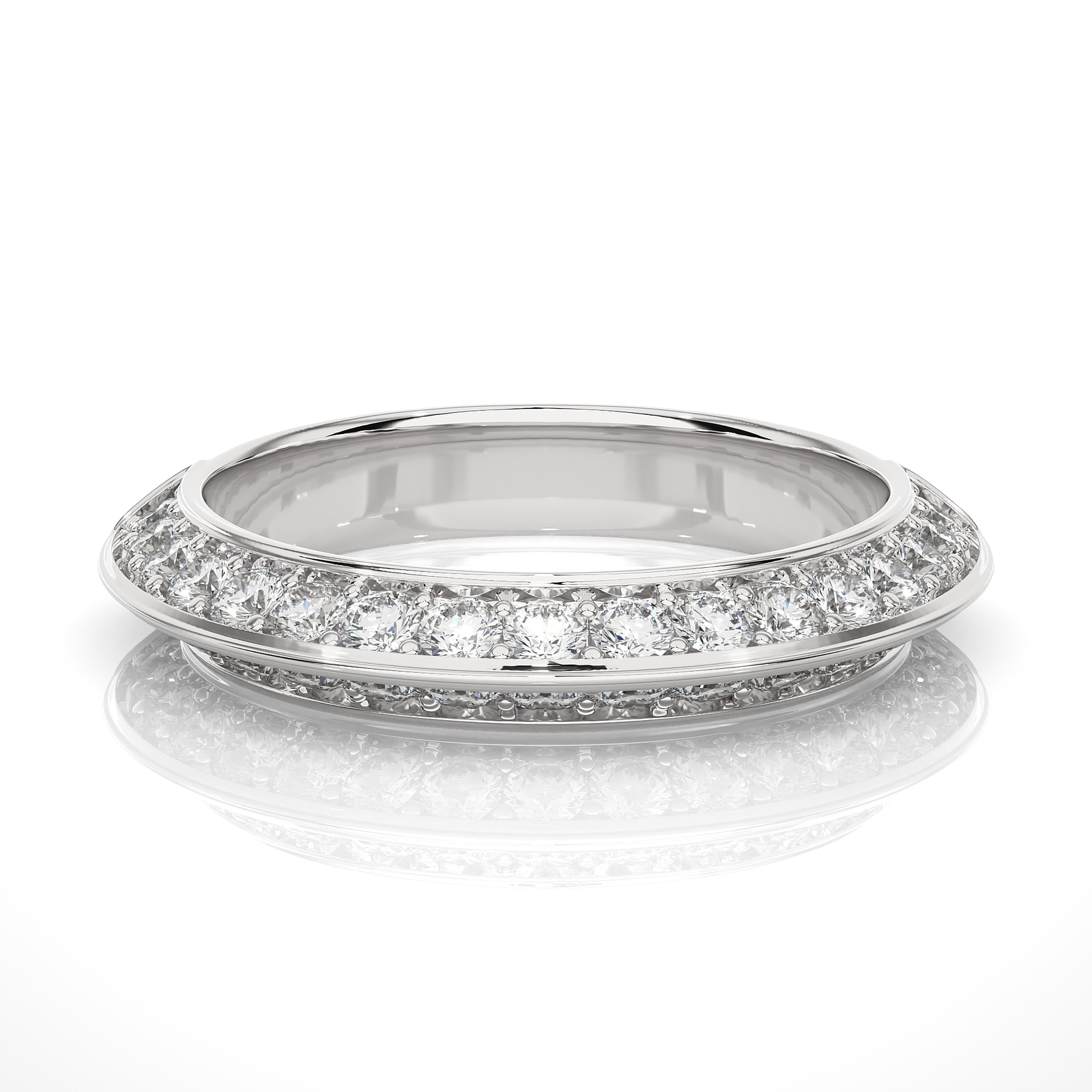 Channel-Set Round Diamond Wedding Band