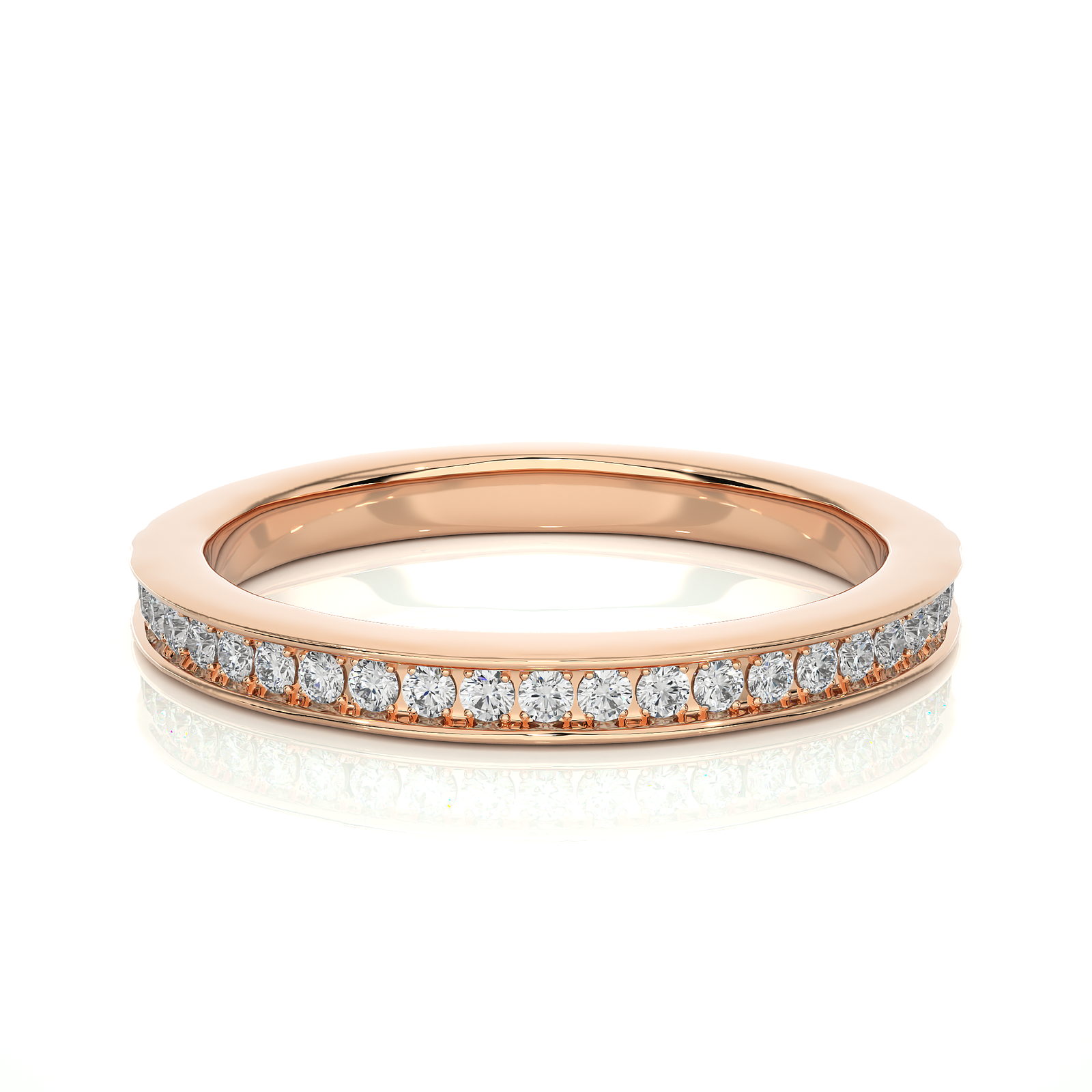 Channel Set Diamond Wedding Band