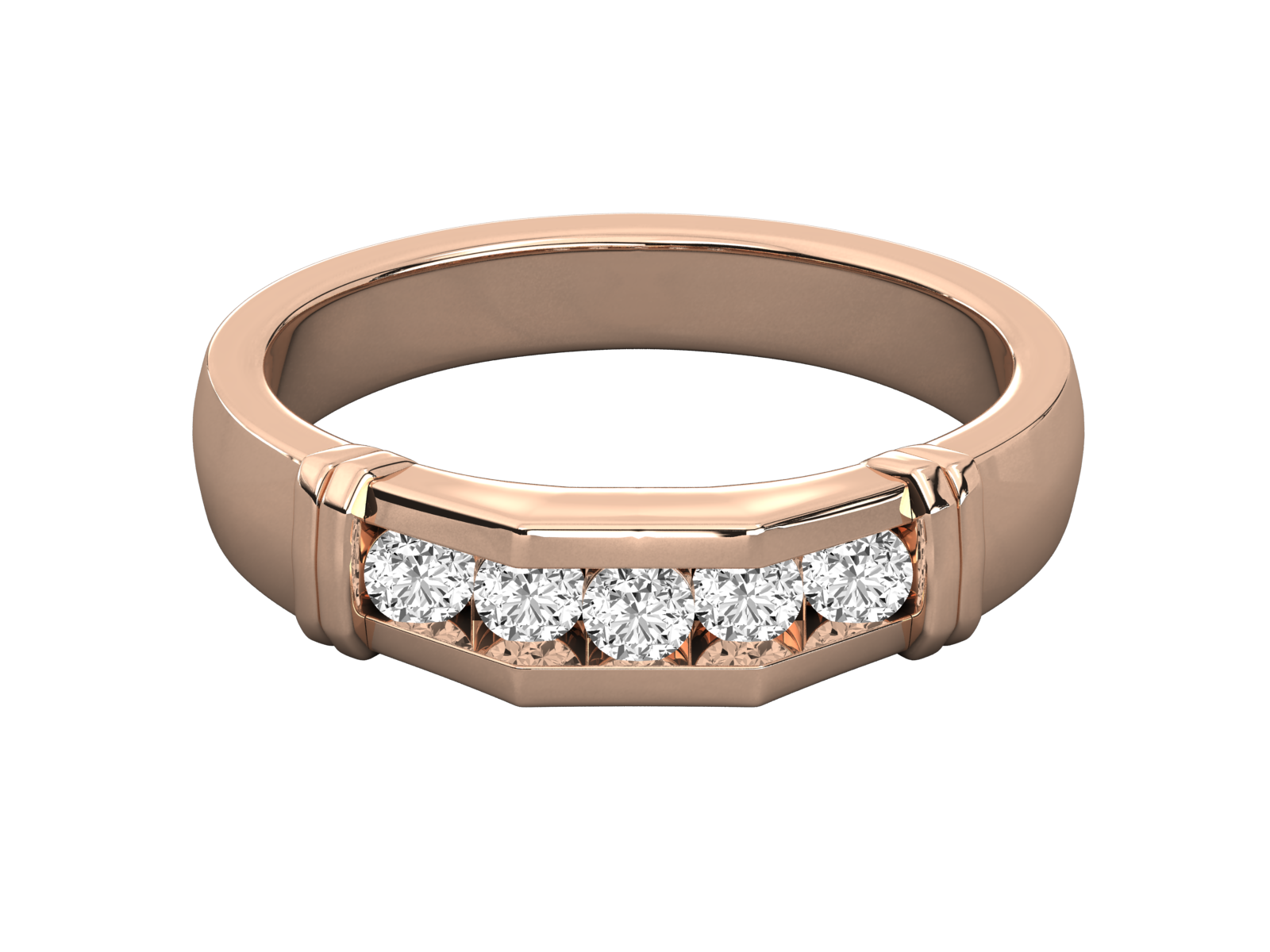Channel-Set Round Diamond Engagement Ring