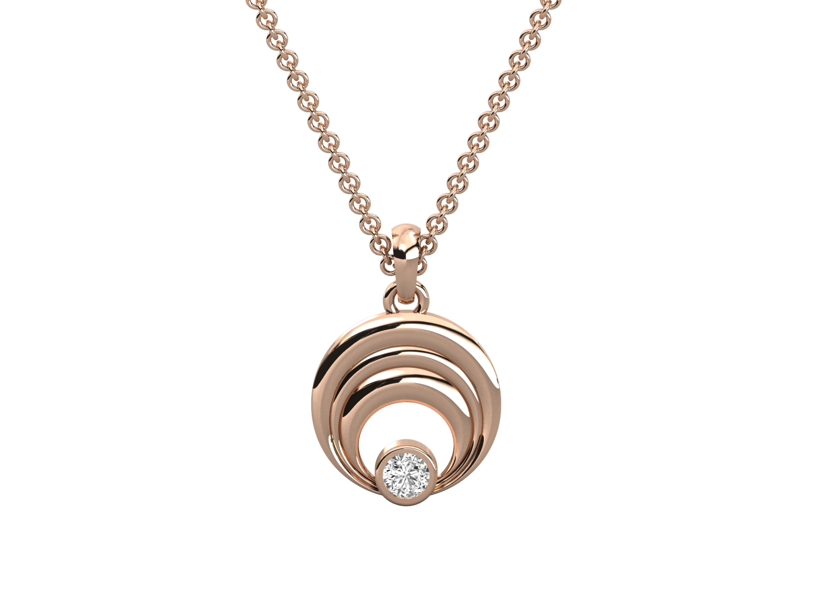  Wave-Inspired Diamond Pendant