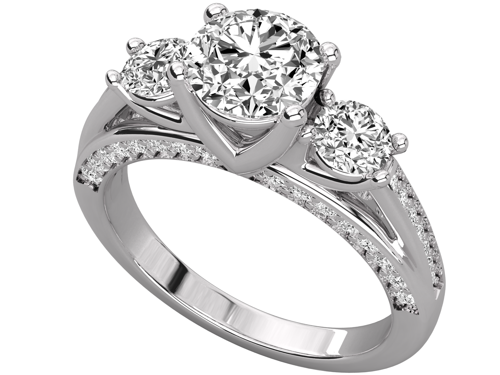  Three-Stone Diamond Engagement Ring
