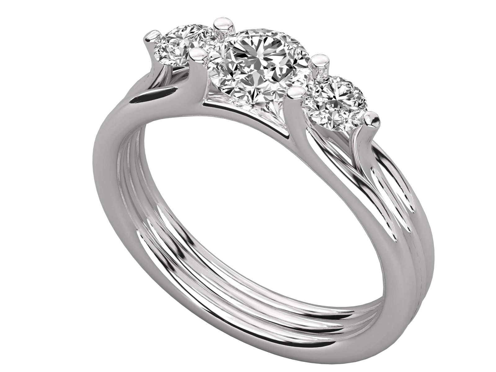 Three-Stone Diamond Engagement Ring