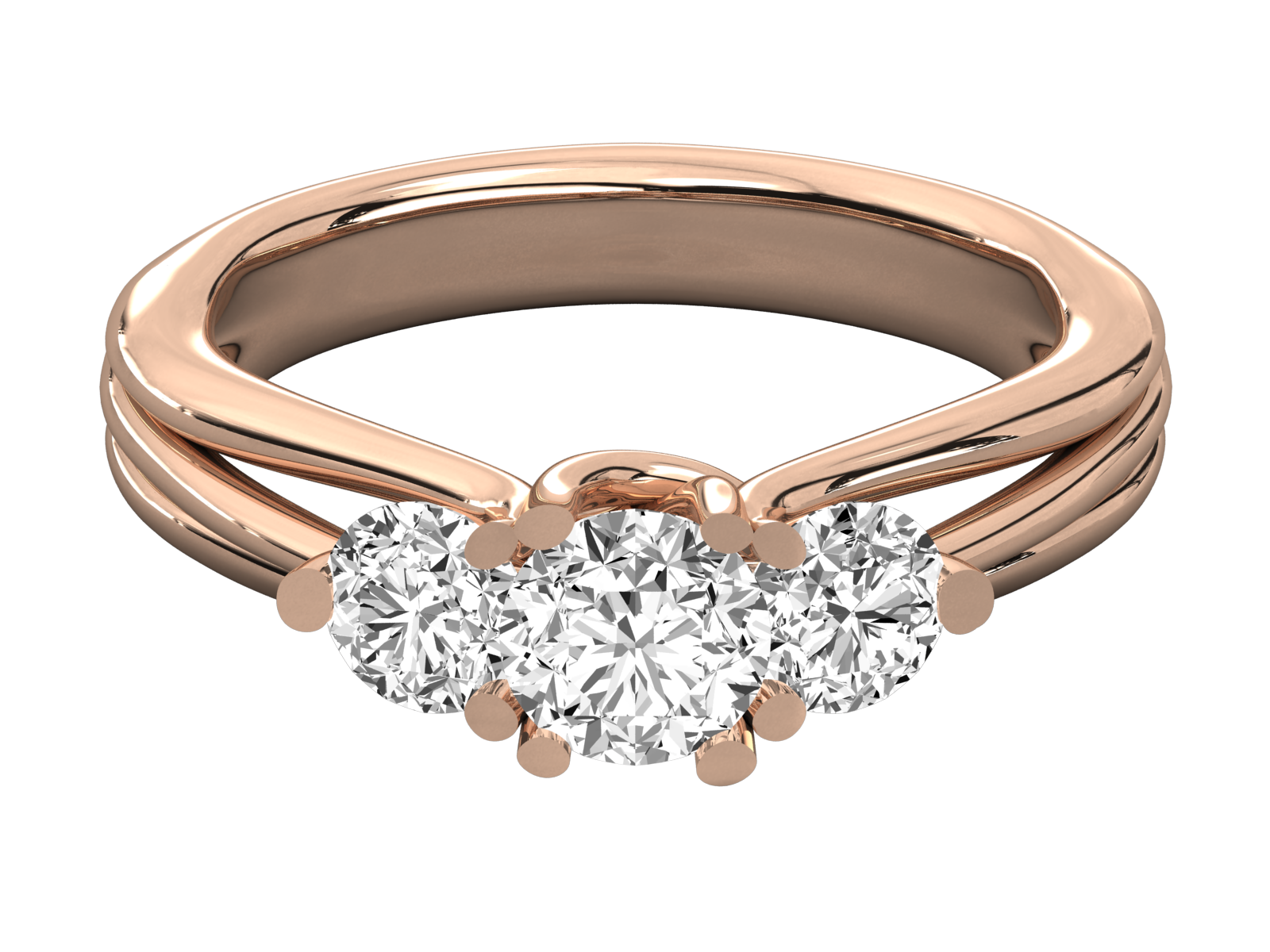 Three-Stone Diamond Engagement Ring
