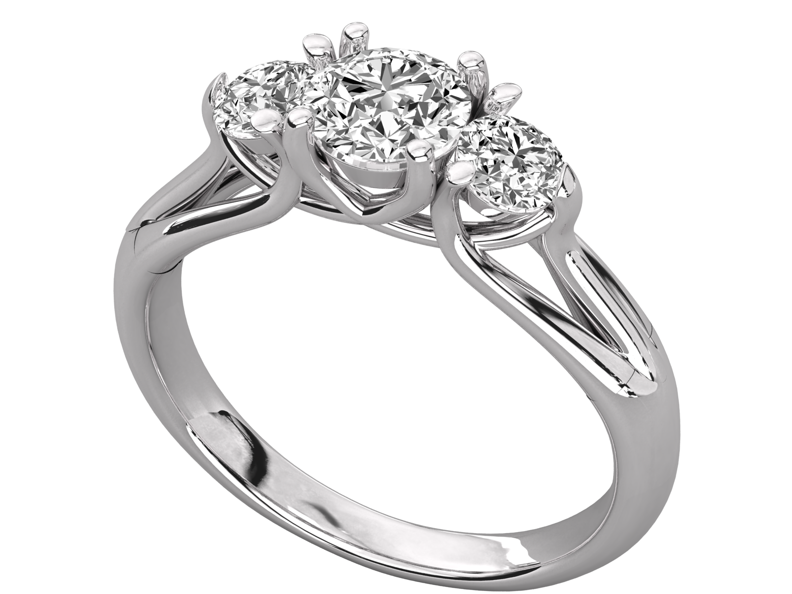 Three-Stone Diamond Engagement  Ring