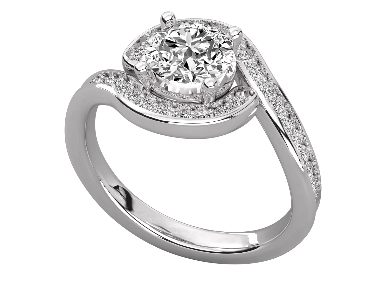 Twist Diamond Engagement Ring