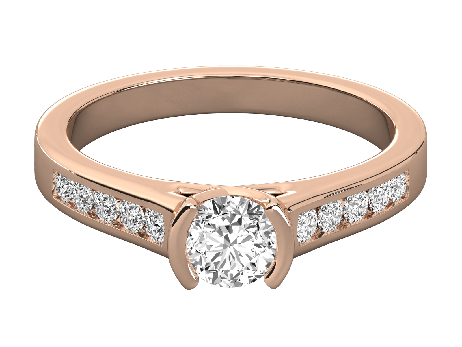 Channel-Set Diamond Engagement Ring