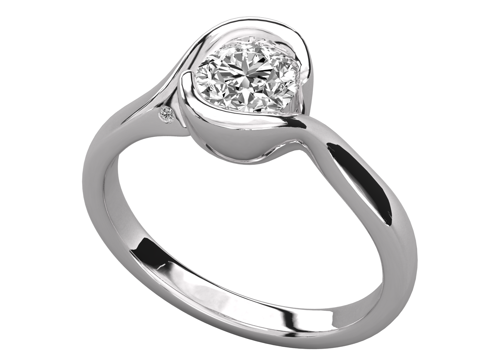 Wrap Bezel Diamond Engagement Ring
