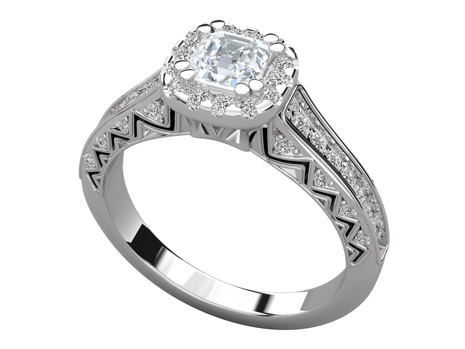Vintage-Inspired Halo Diamond Engagement Ring