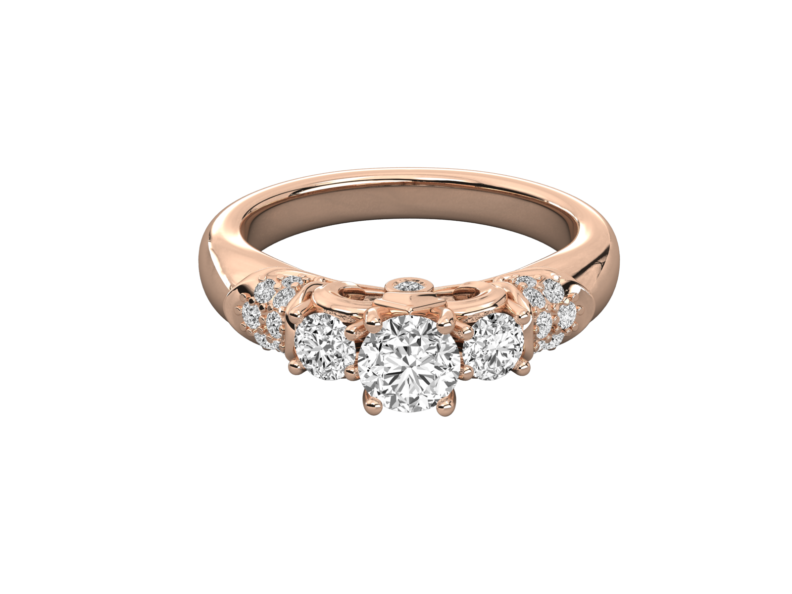 Three-Stone Diamond Engagement Ring