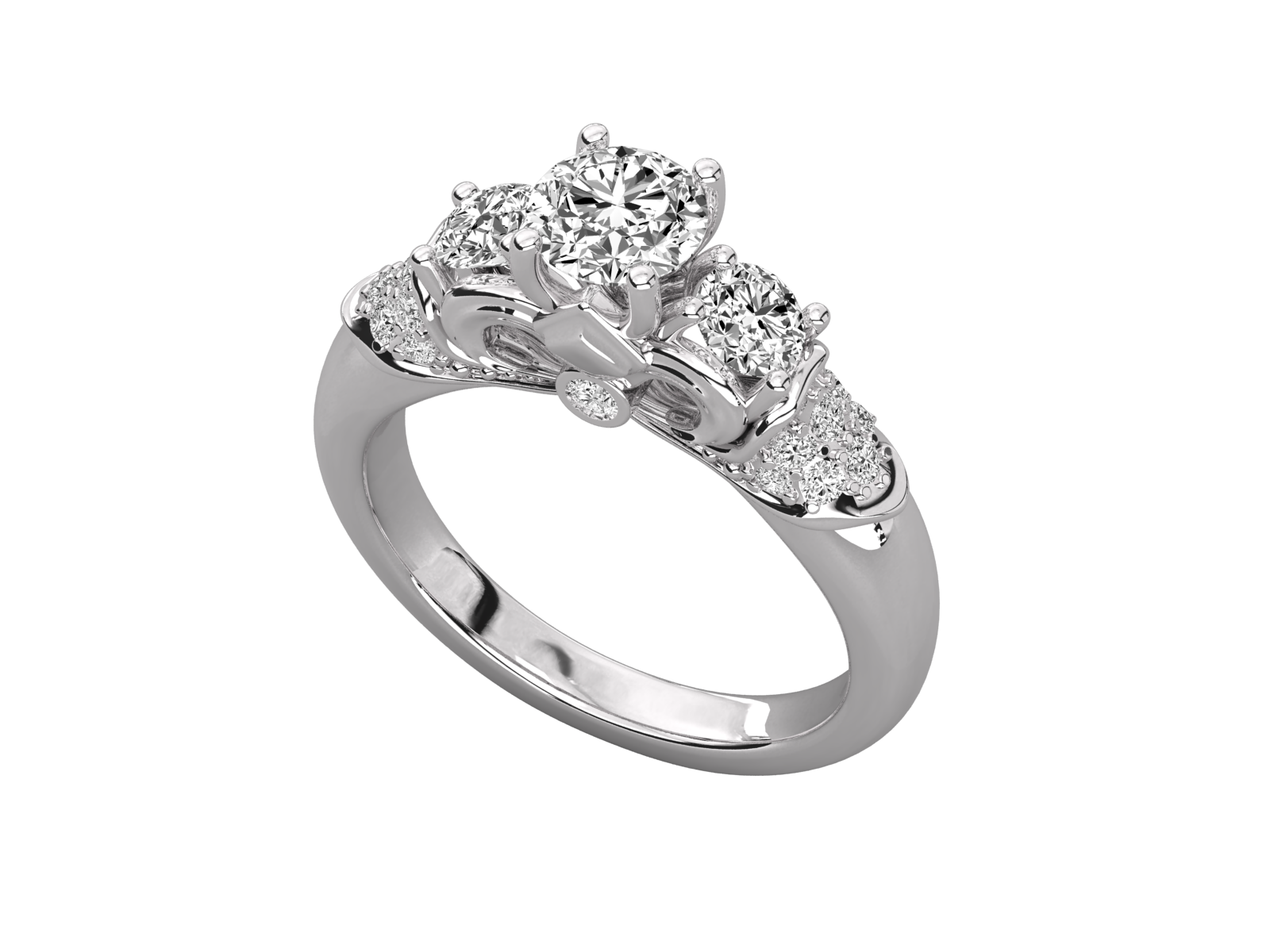 Three-Stone Diamond Engagement Ring
