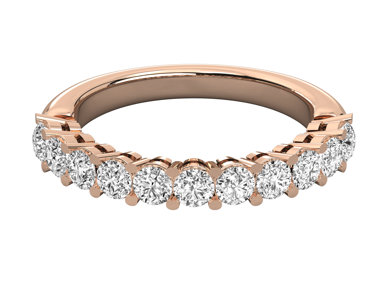 U-Shape Prong Diamond Wedding Band