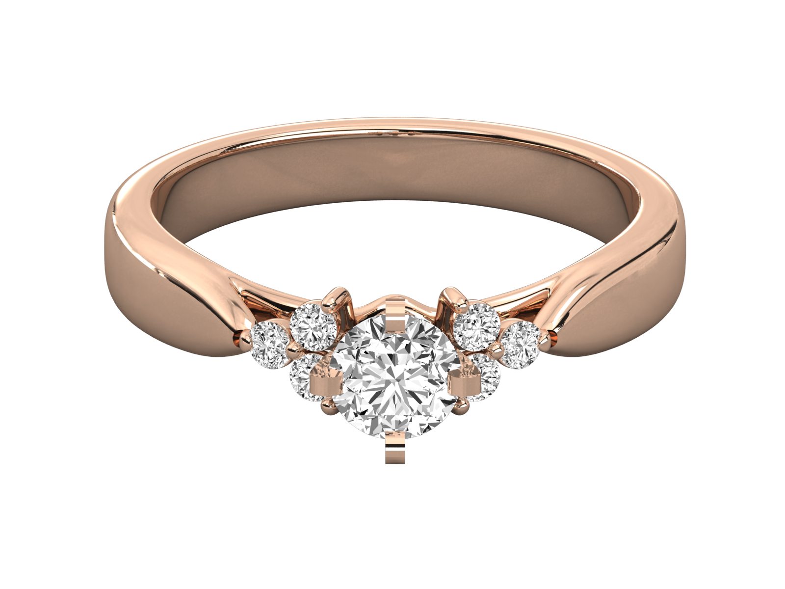 Round Cut Diamond Cluster Engagement Ring
