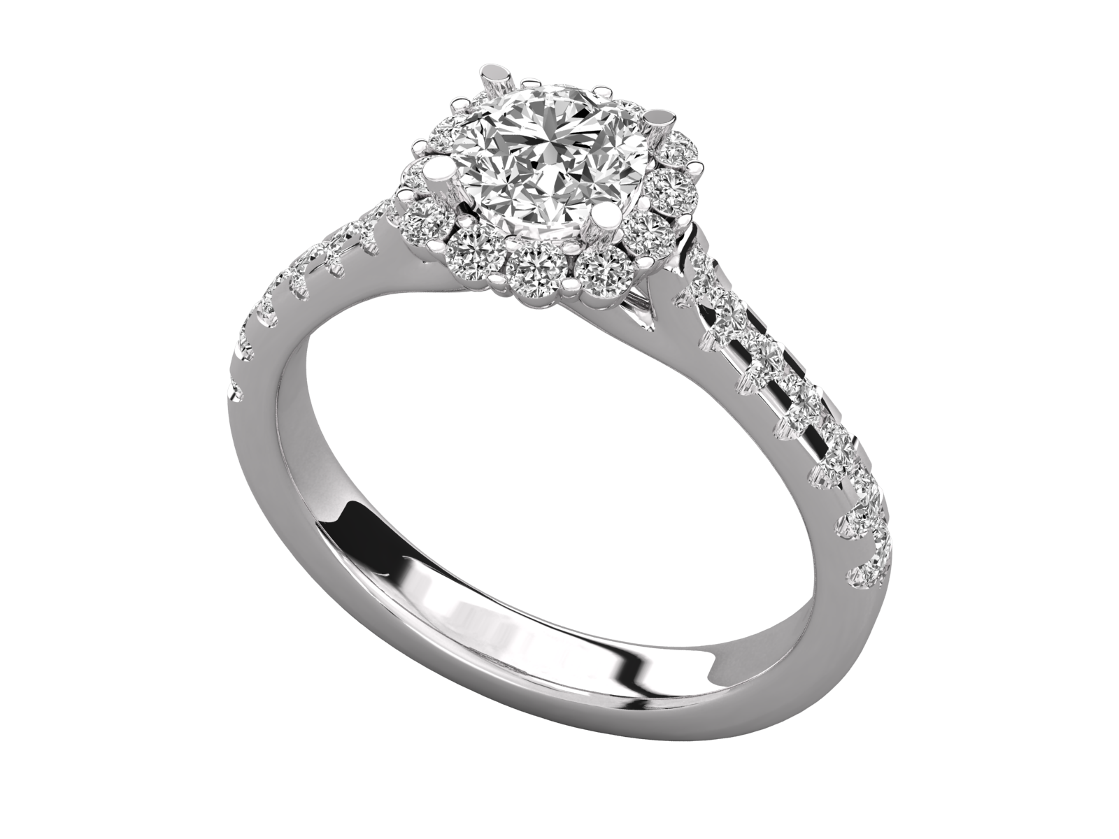 Flower Halo Engagement Ring