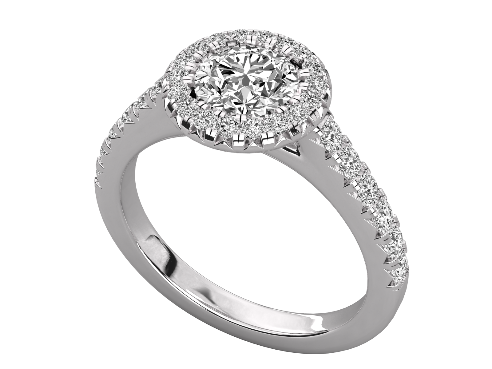 Double Halo Diamond Engagement Ring