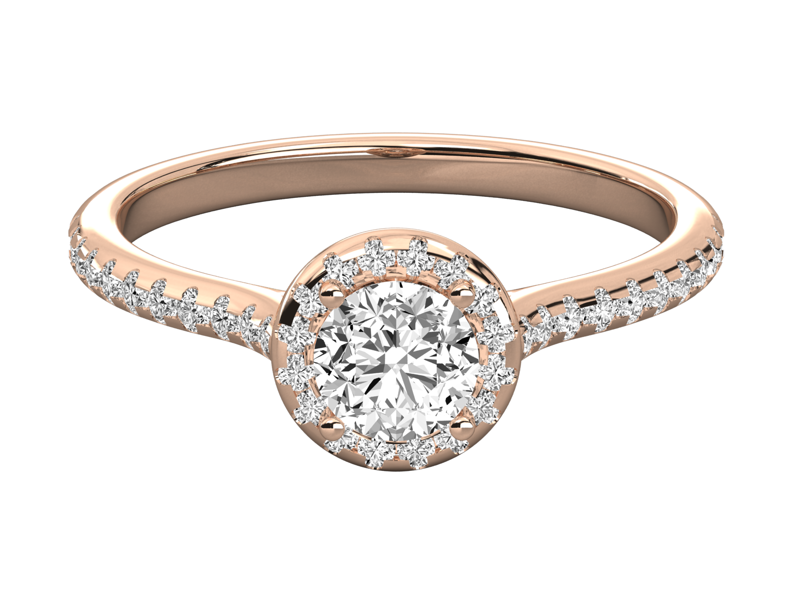 Round Halo Diamond Engagement Ring