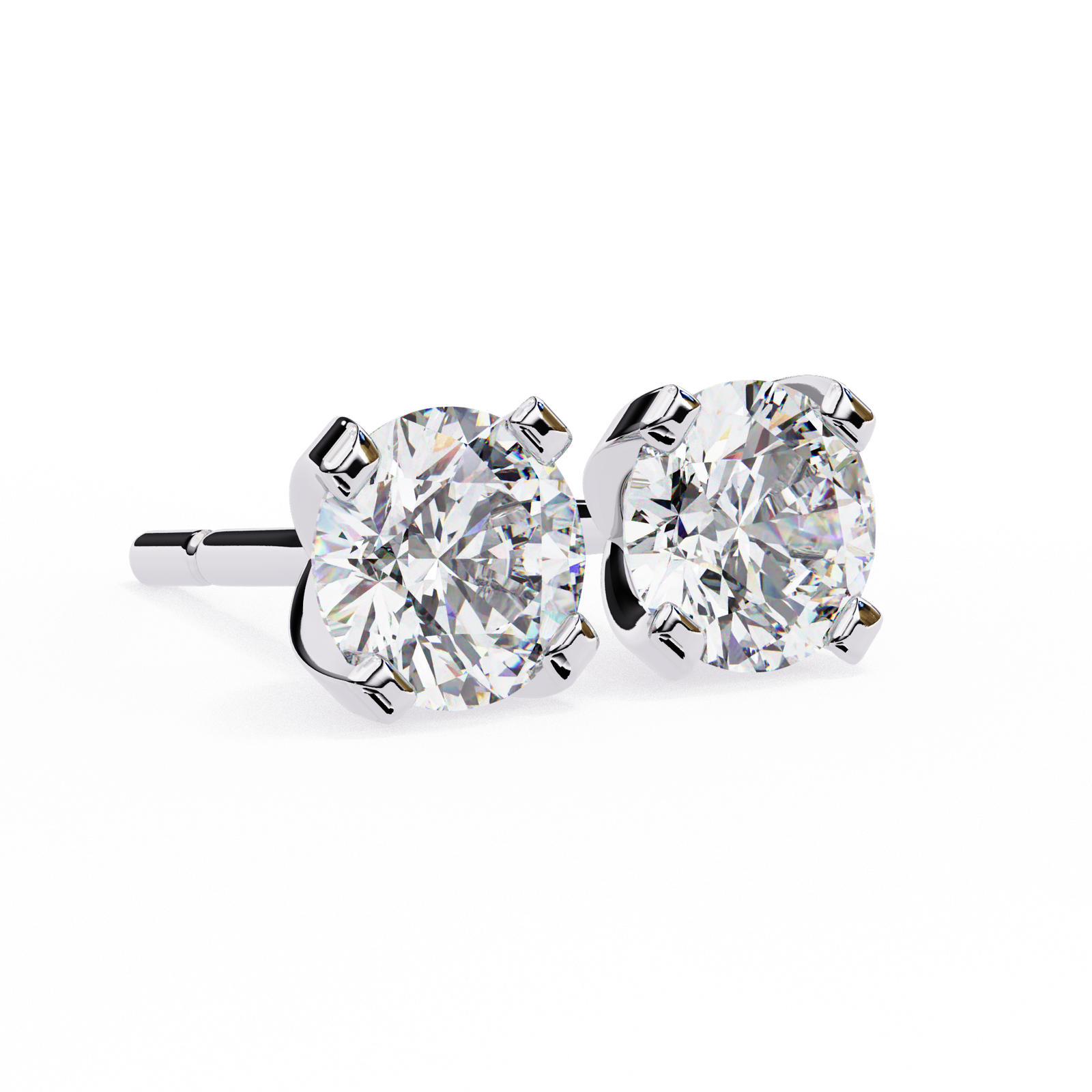 Classic Round Brilliant Diamond Stud Earrings