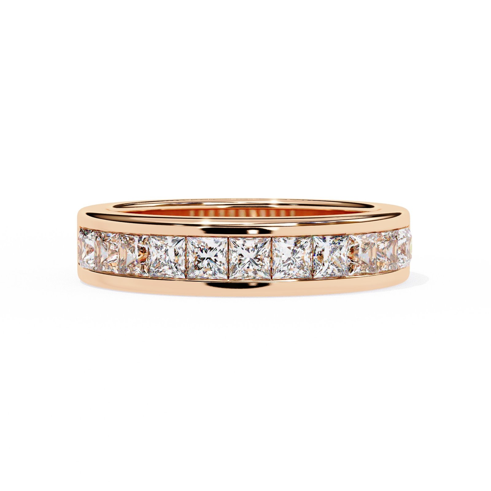 Channel-Set Princess-Cut Diamond Band