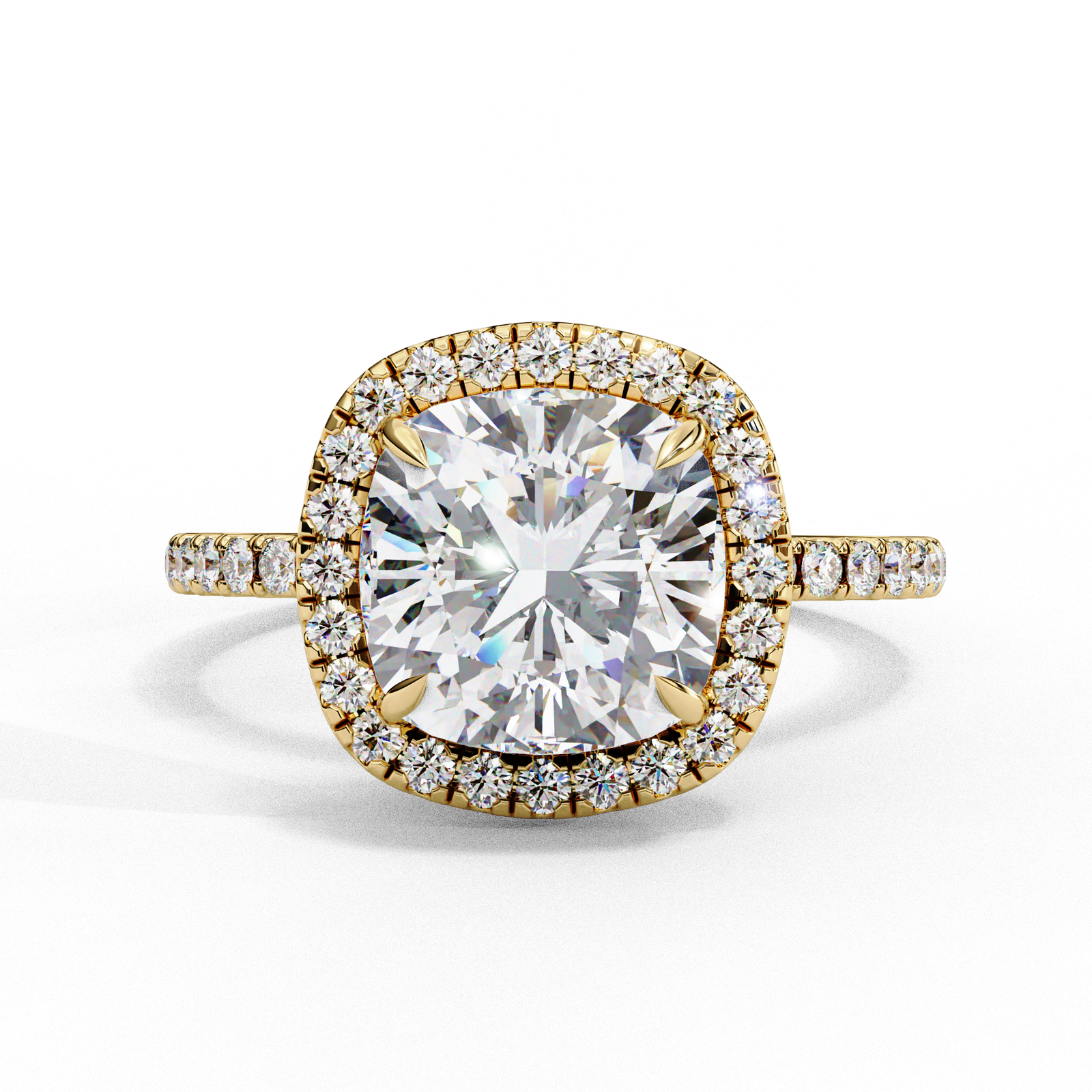 Cushion-Cut Halo Diamond Engagement Ring
