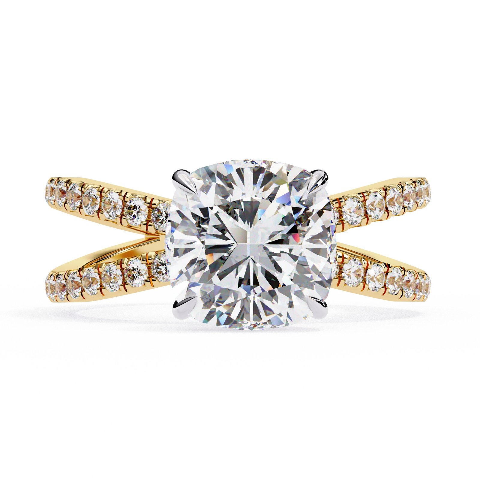 Split Shank Cushion Diamond Engagement Ring