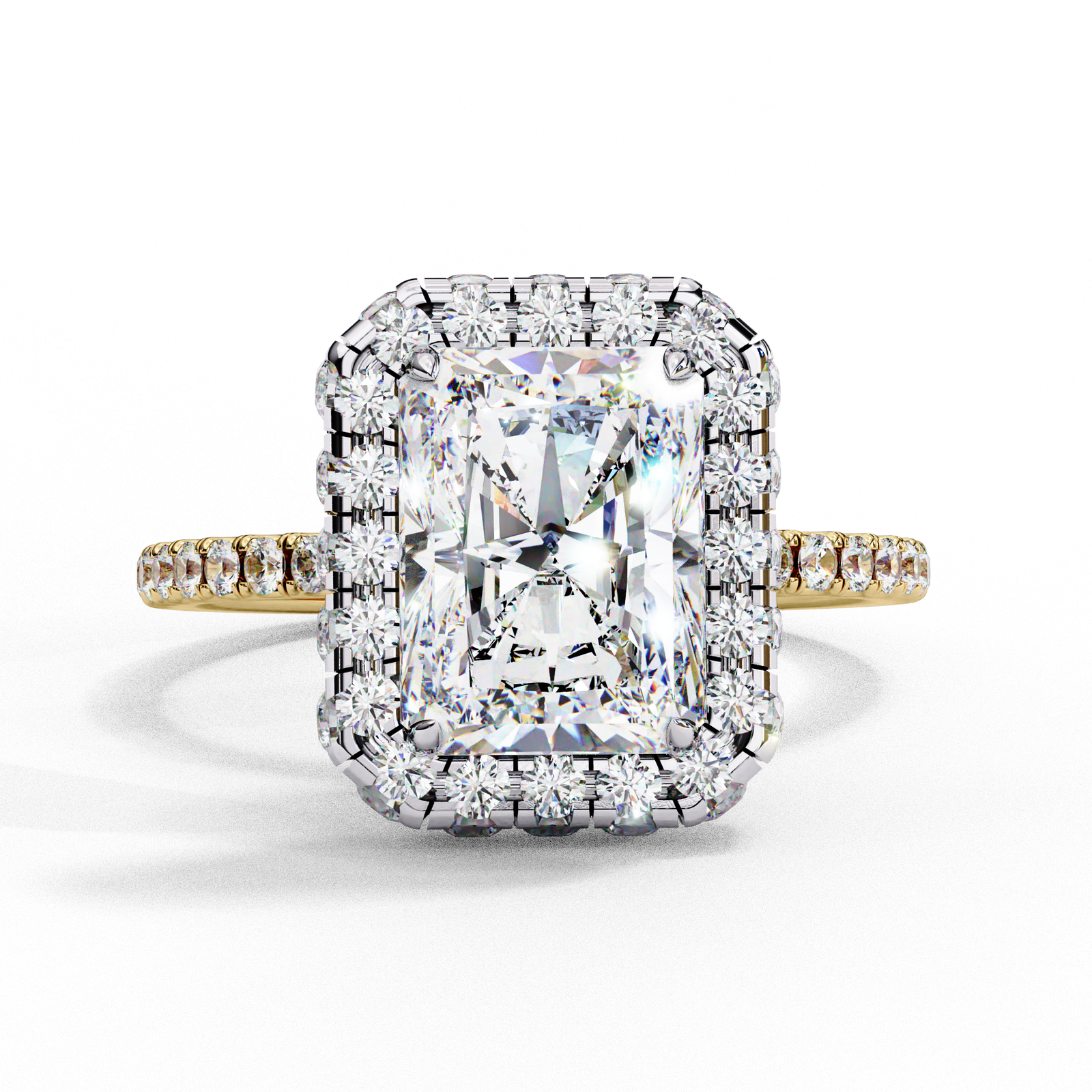 Radiant Cut Halo Diamond Engagement Ring