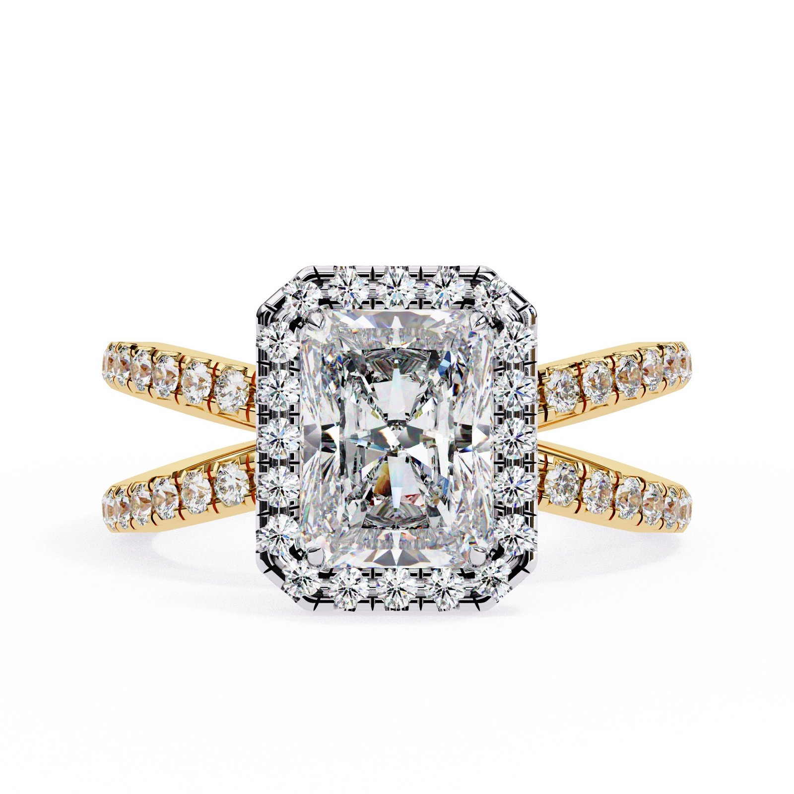Radiant Cut Halo Diamond Engagement Ring