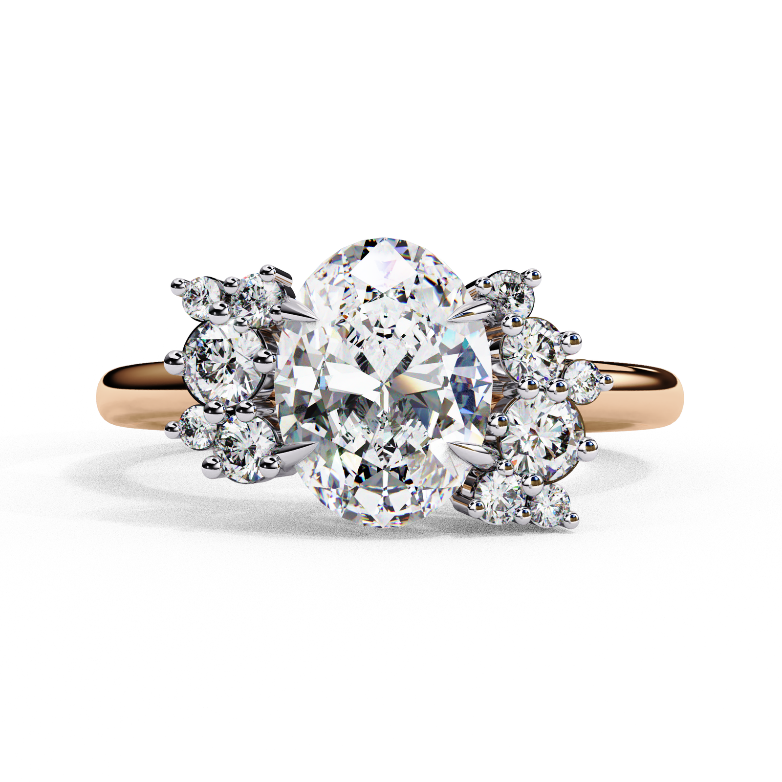 Oval Cut Diamond Cluster Engagement Ring