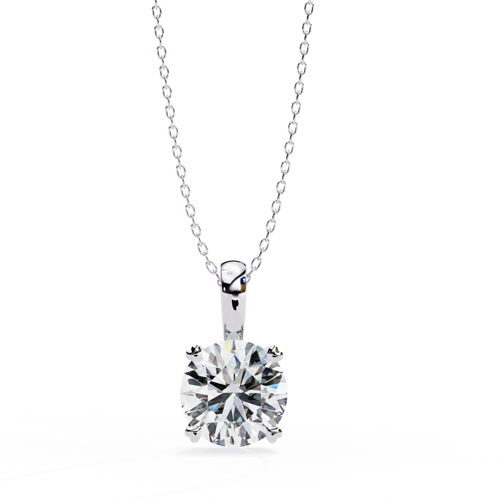 Round Diamond Solitaire Pendant Necklace