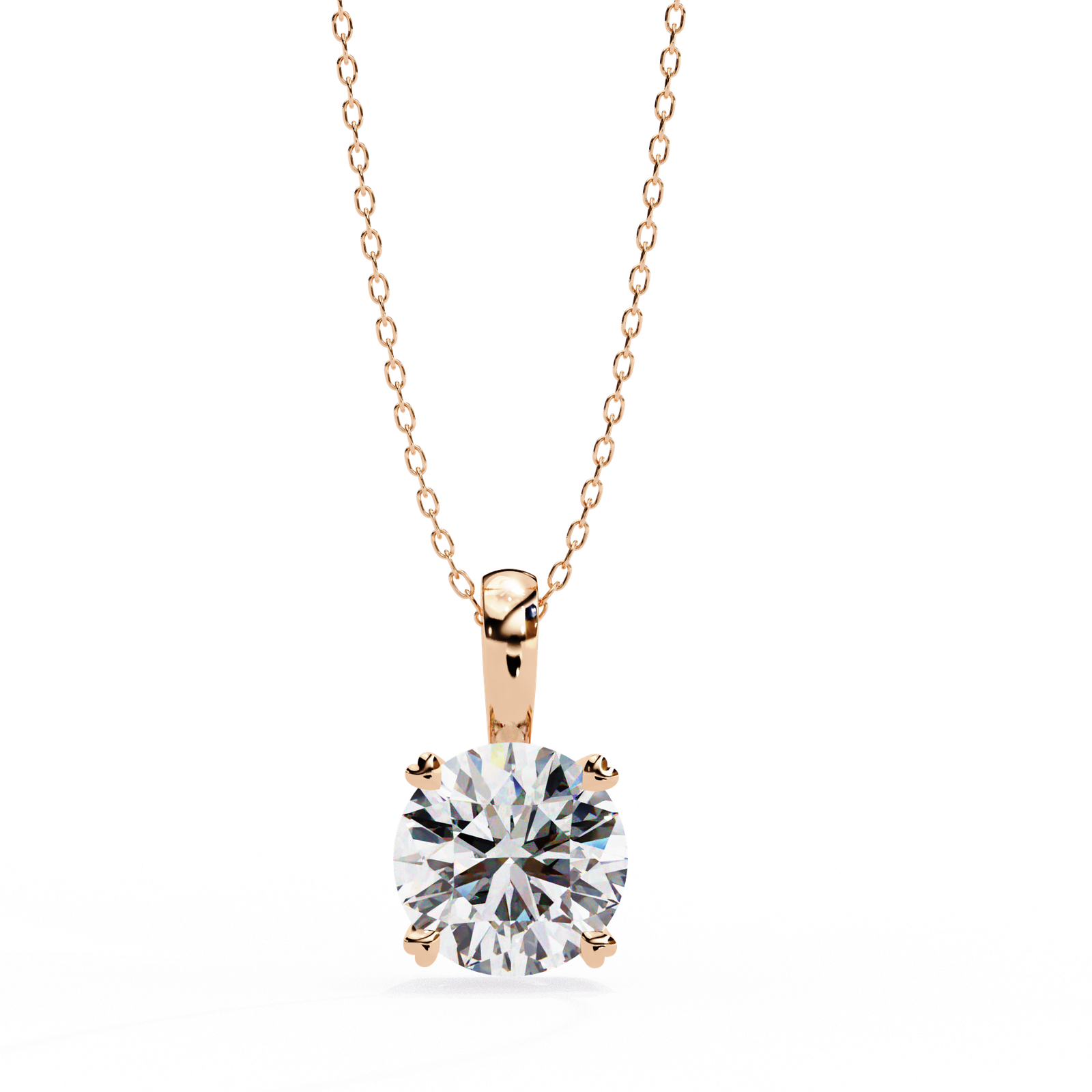 Round Diamond Solitaire Pendant Necklace