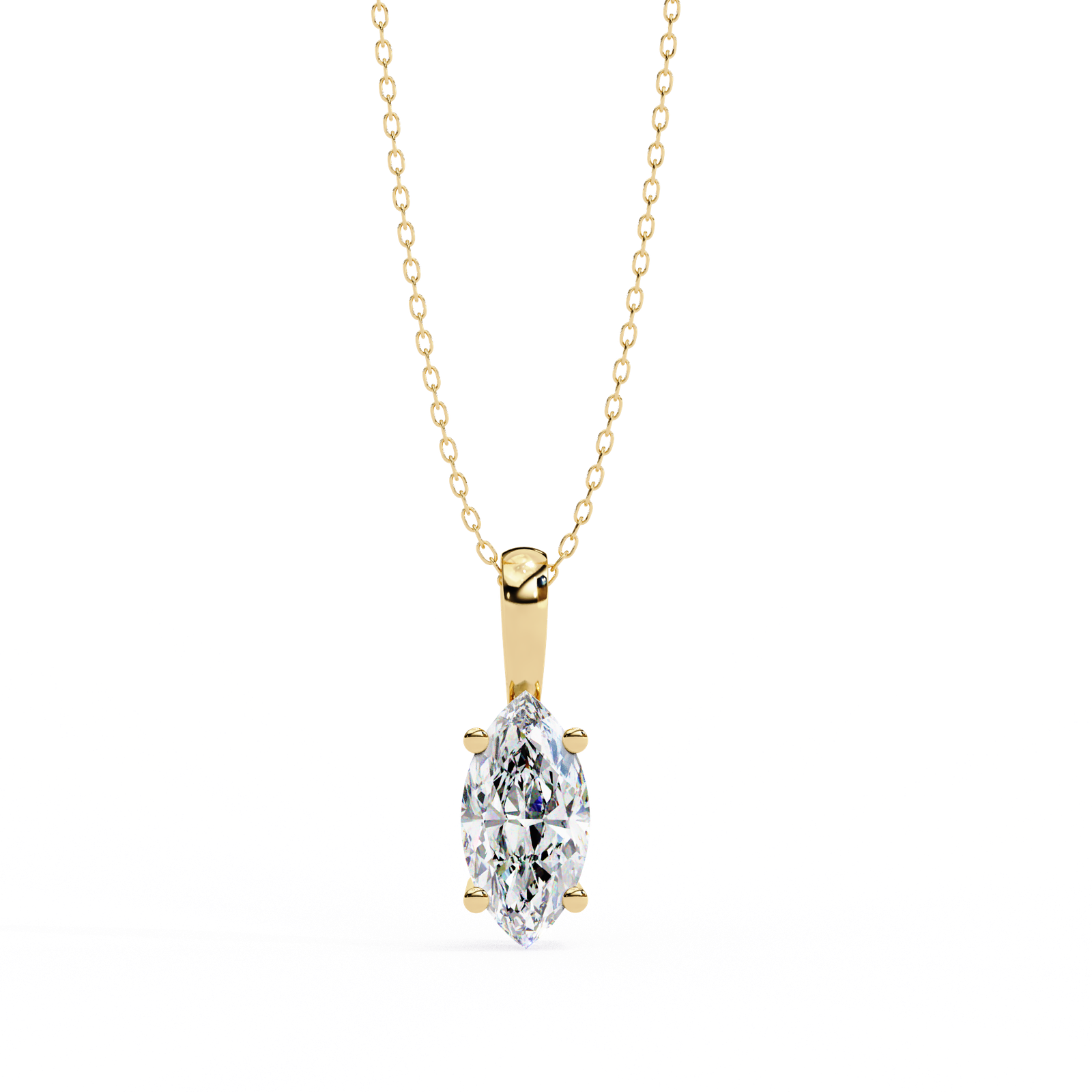 Marquise Diamond Solitaire Pendant Necklace