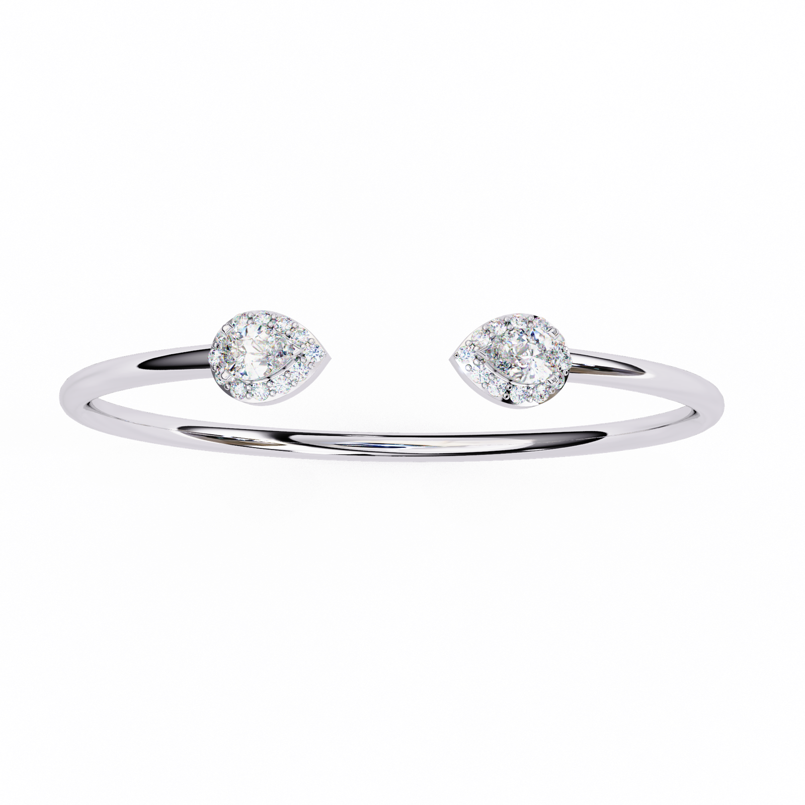 Pear Diamond Open Halo Bracelets