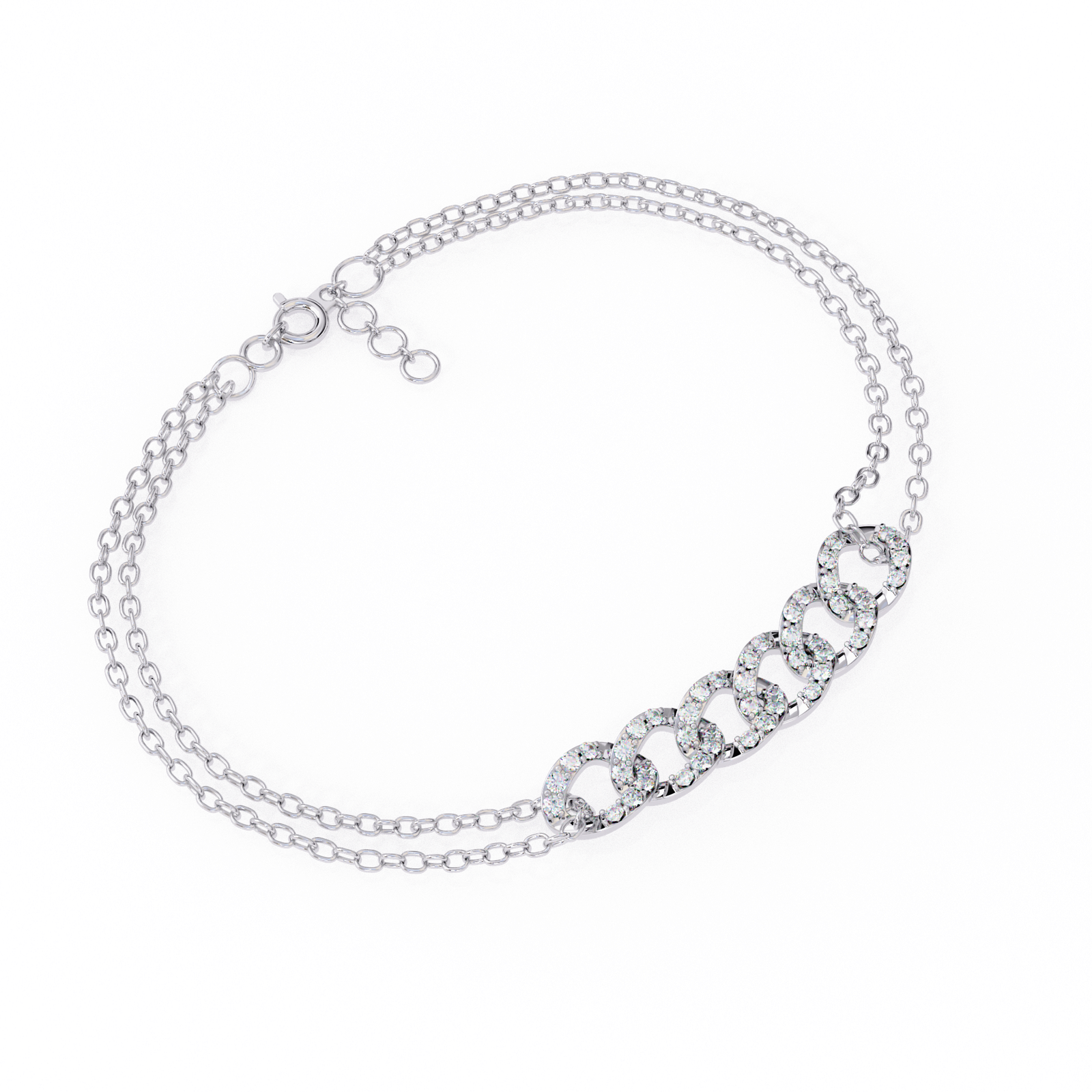 Diamond Interlocking Circle Bracelet