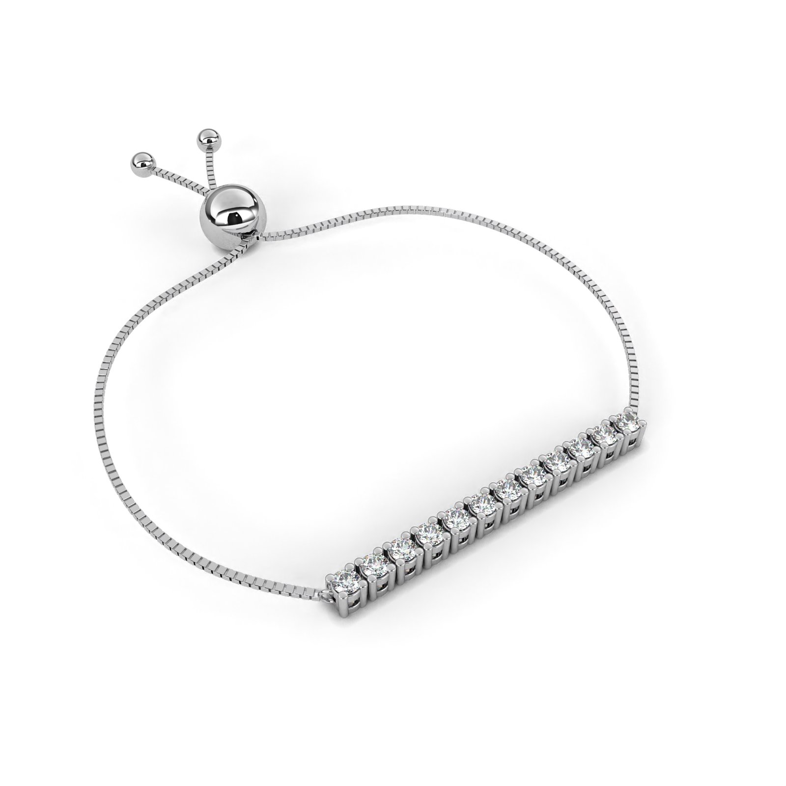 Adjustable Diamond Slider Bracelet – Modern Bar Design