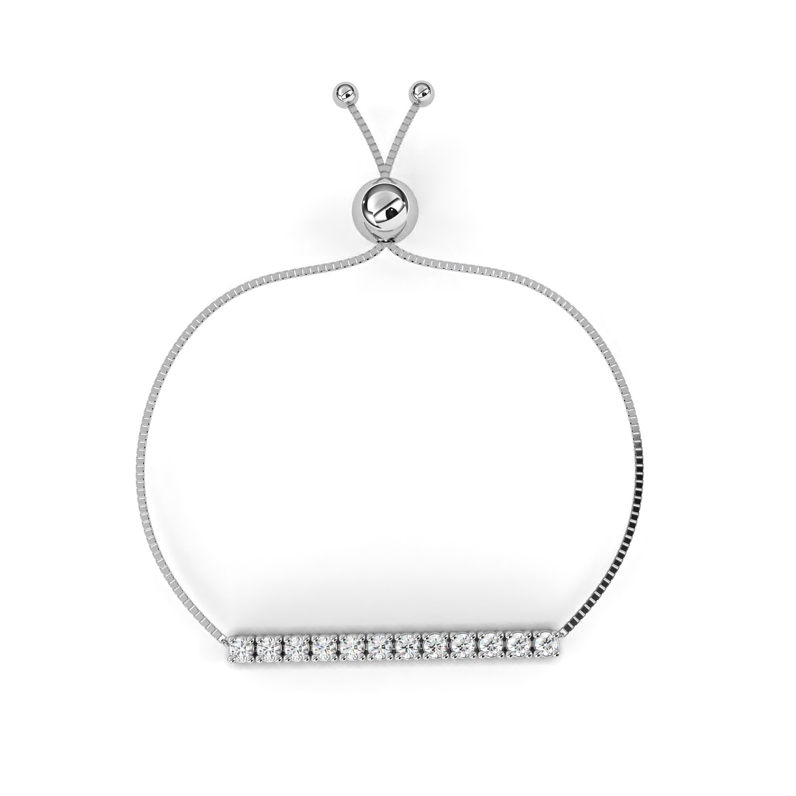 Adjustable Diamond Slider Bracelet – Modern Bar Design