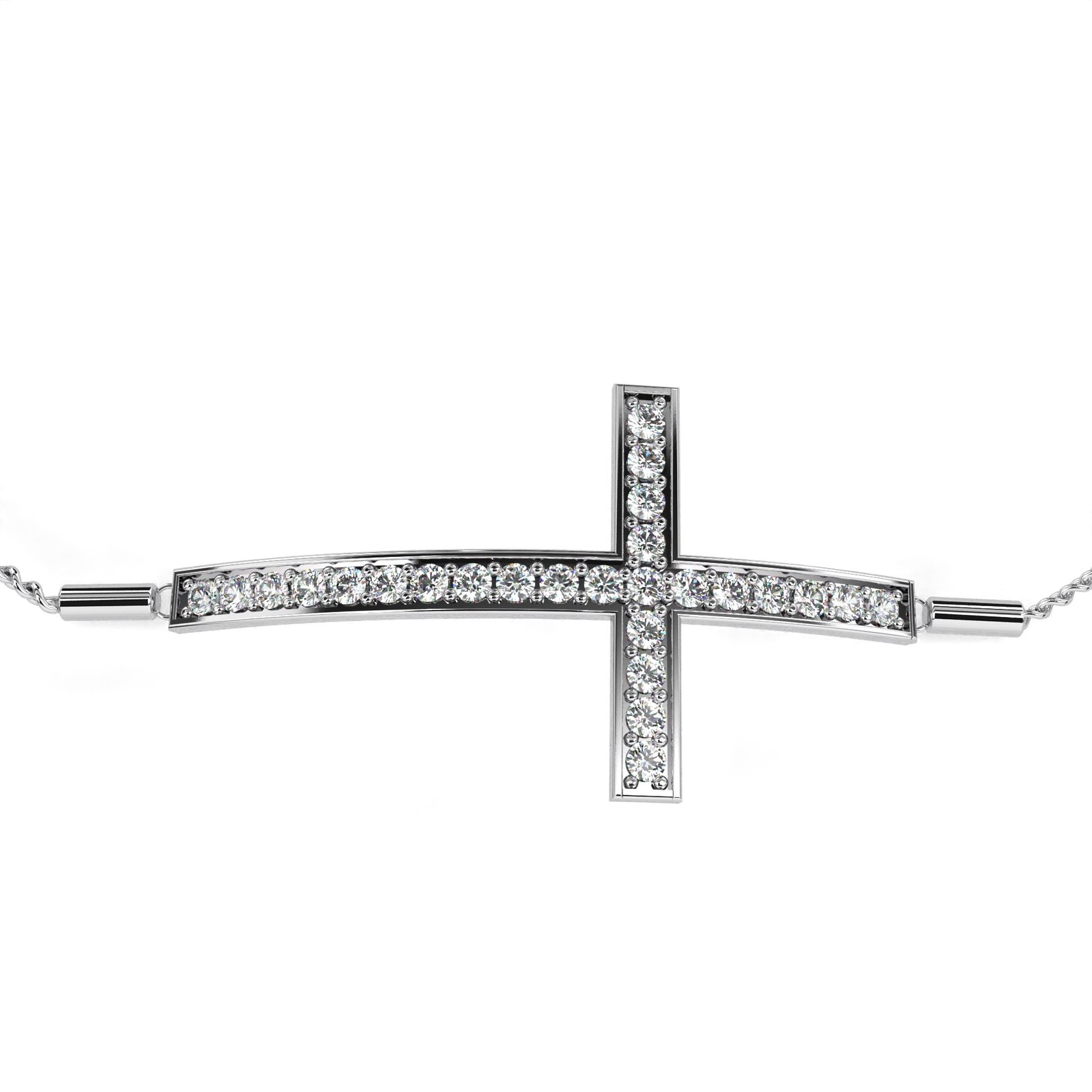 Diamond Cross Slider Bracelet – Symbol of Faith & Elegance
