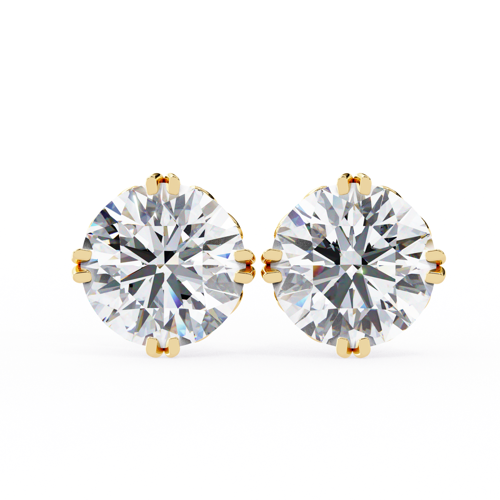 Ornate Round Diamond Stud Earrings with Filigree Setting