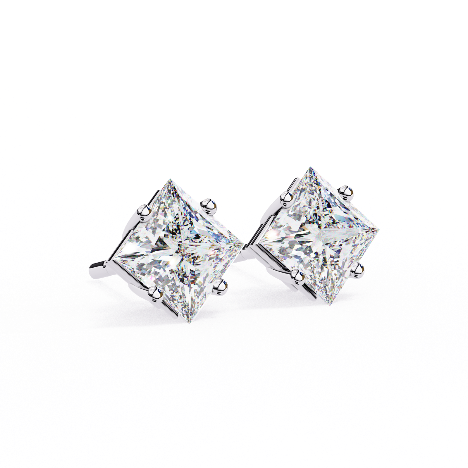 Princess Cut Diamond Stud Earrings
