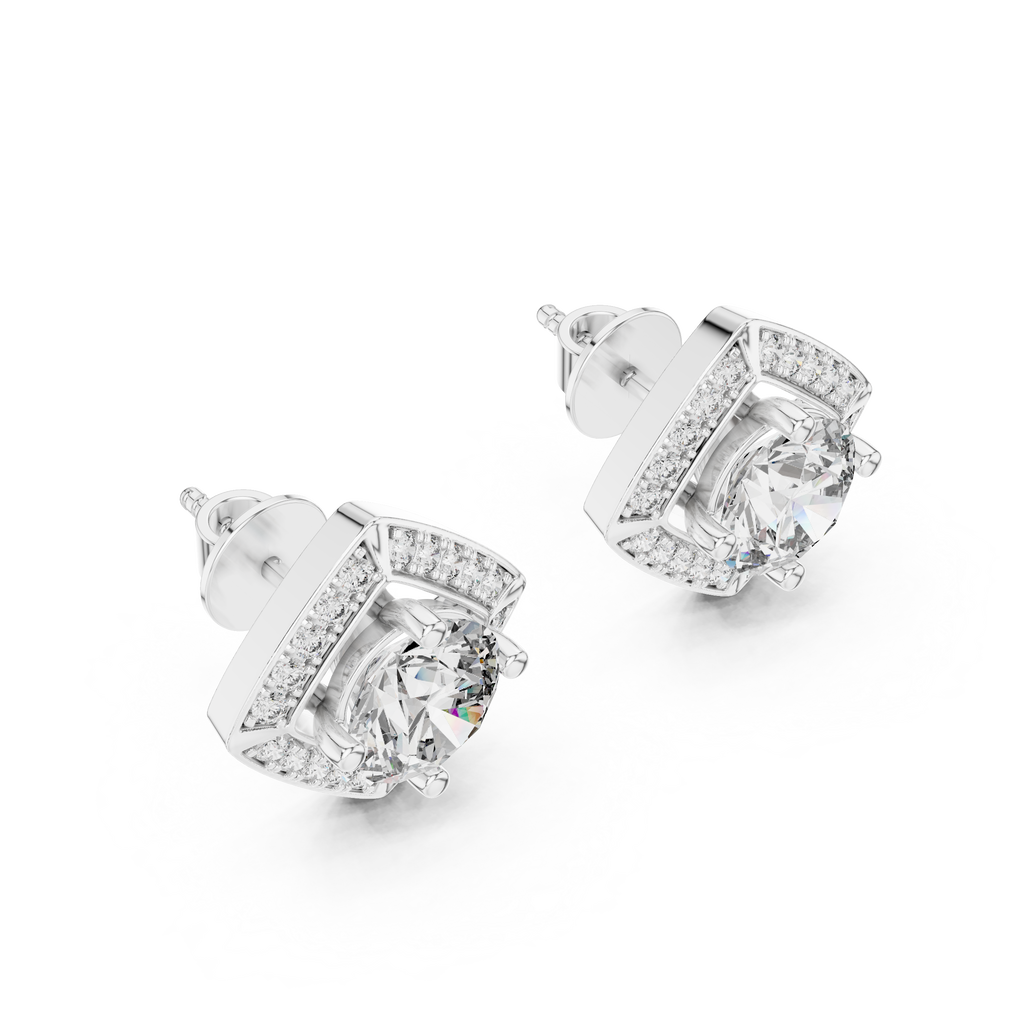 Soft-Square Halo Earring 