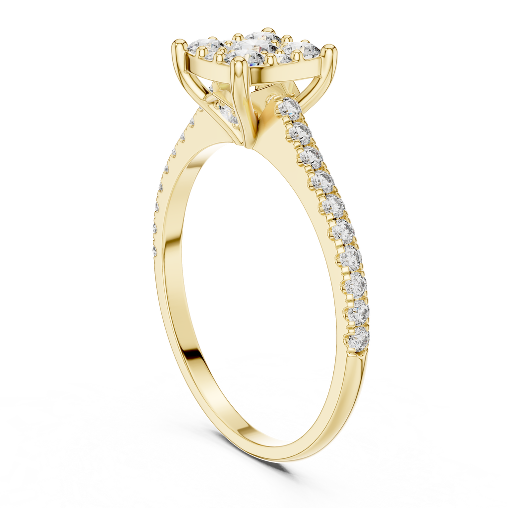 Square Illusion Cluster Ring
